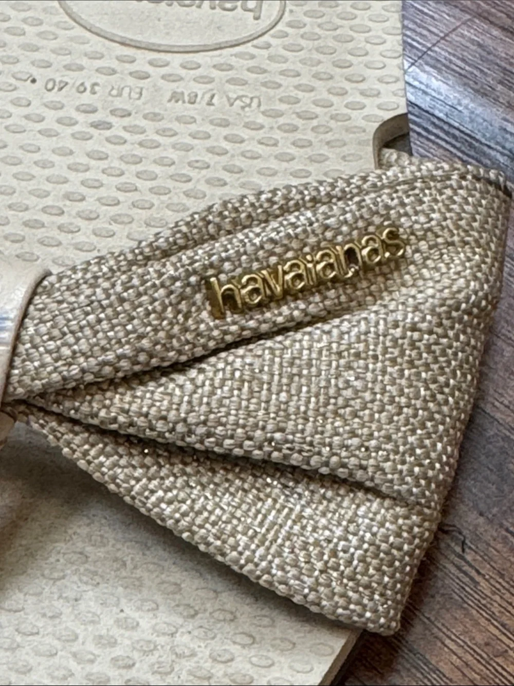Havaianas You Saint Tropez Bow Slide Sandals Metallic Gold 7/8W 37/38